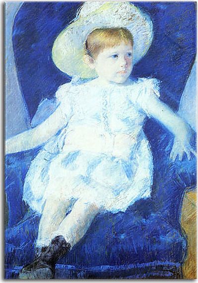 Elsie in a Blue Chair Mary Cassatt Obraz zs17638