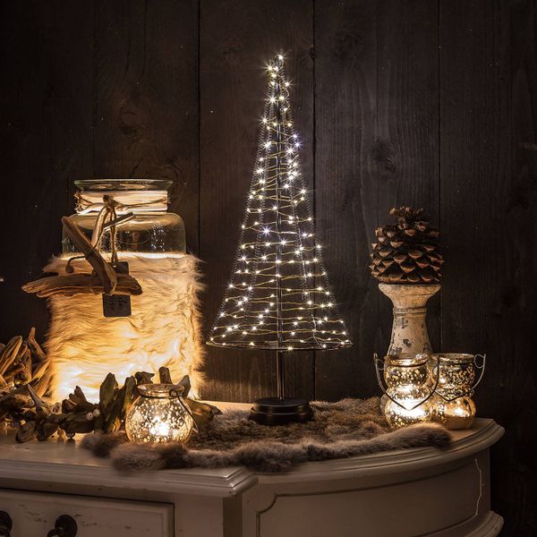 Hemsson Strom Santa's Tree, medený drôt, výška 51 cm, ABS plast, oceľ potiahnutá práškom, meď, K: 51cm