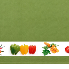 Vaflová kuchynská utierka 50x70 cm, zelenina, machovo zelená