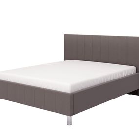 Manželská posteľ 160x200cm camilla - sv. sivá/chrómované nohy