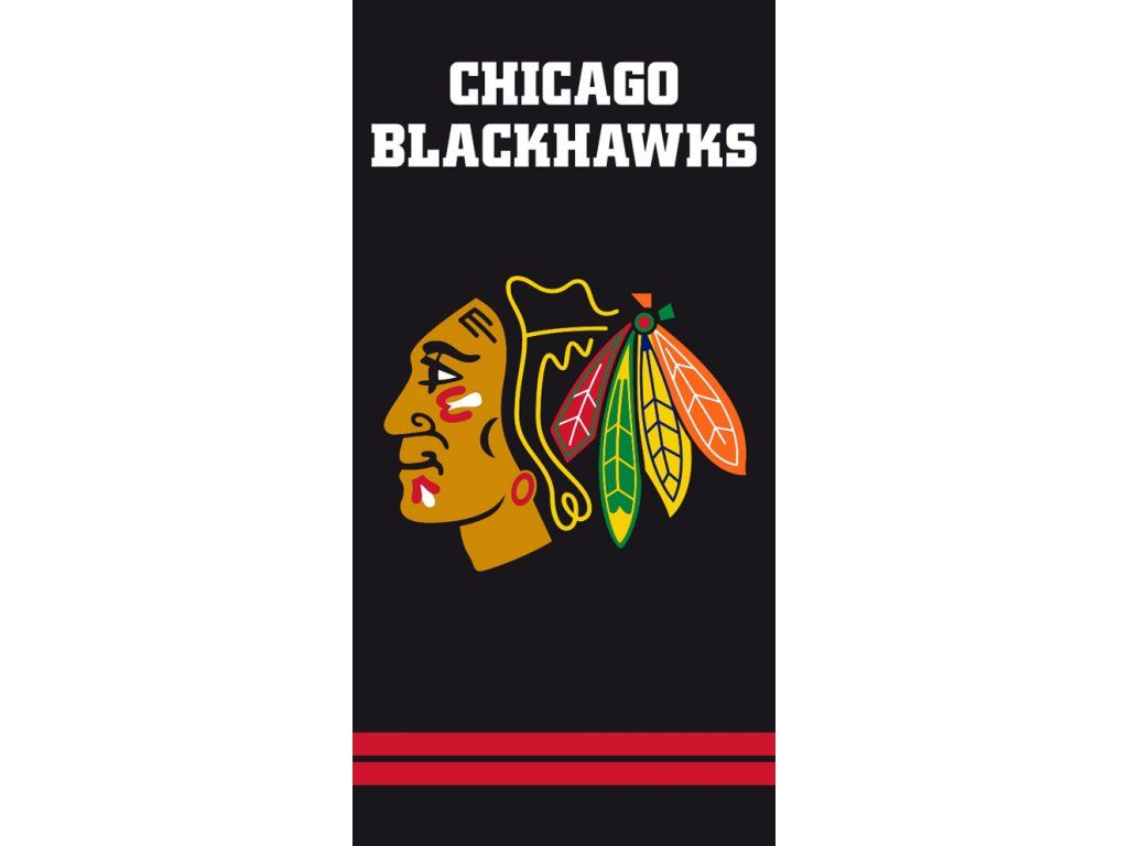 OSUŠKA NHL CHICAGO BLACKHAWKS BLACK  70x140 cm