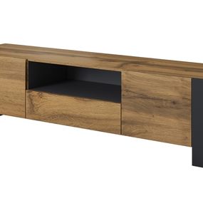 TV stolík Wood - dub wotan / antracit