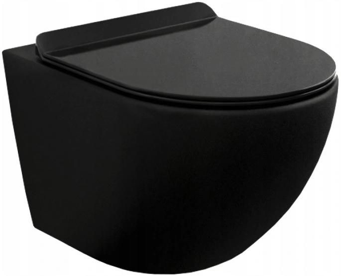 MEXEN/S - Lena Závesná WC misa vrátane sedátka s slow-slim, z duroplastu, čierna matná 30220185