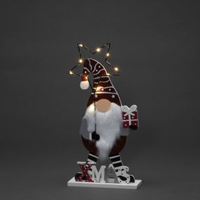 Konstsmide Christmas LED svietidlo Santa s hviezdou, na batérie, Obývacia izba / jedáleň, drevo, 0.06W, L: 17 cm, K: 34.5cm