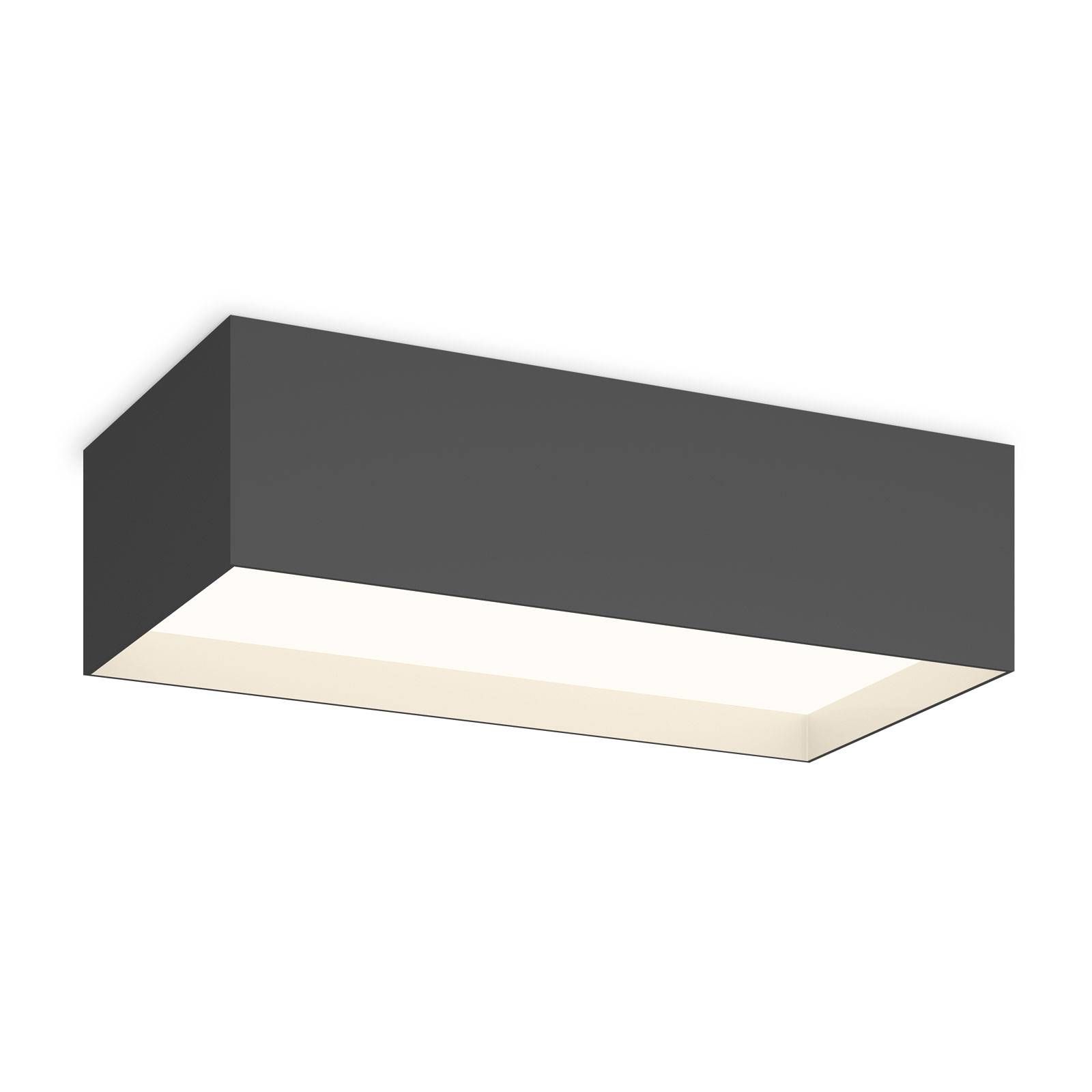 Vibia Structural 2634 stropné 48 cm, tmavosivé, Obývacia izba / jedáleň, hliník, plast, 30W, Energialuokka: C, P: 48 cm, L: 24 cm, K: 13cm