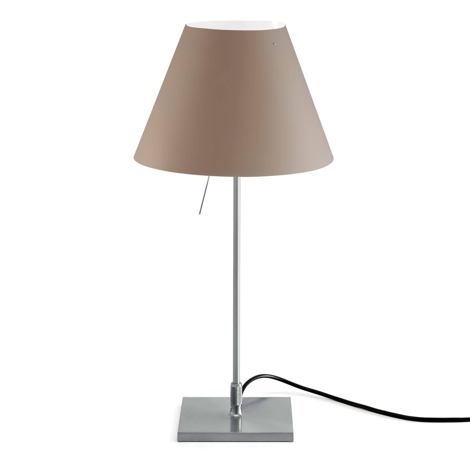 Luceplan Costanzina stolná lampa hliník nugátová, Obývacia izba / jedáleň, hliník, polykarbonát, E14, 42W, K: 51cm