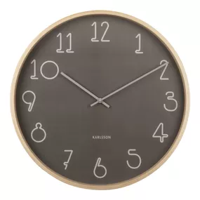Antracitovosivé nástenné hodiny Karlsson Sencillo, ø 40 cm