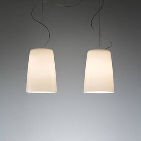 Prandina Marlene S1 závesná lampa, opálová biela, Obývacia izba / jedáleň, ručne fúkané sklo, E27, 20W, K: 32cm