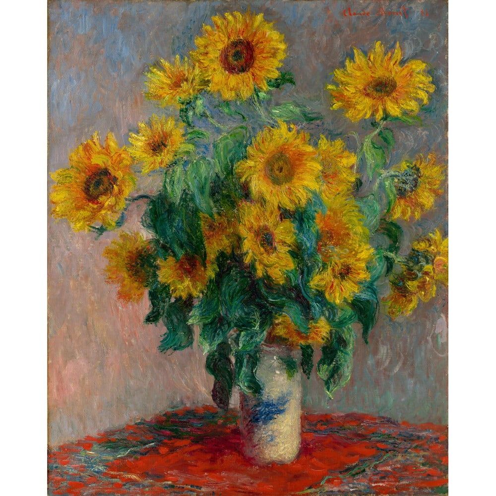 Reprodukcia obrazu Claude Monet - Bouquet of Sunflowers , 50 × 40 cm