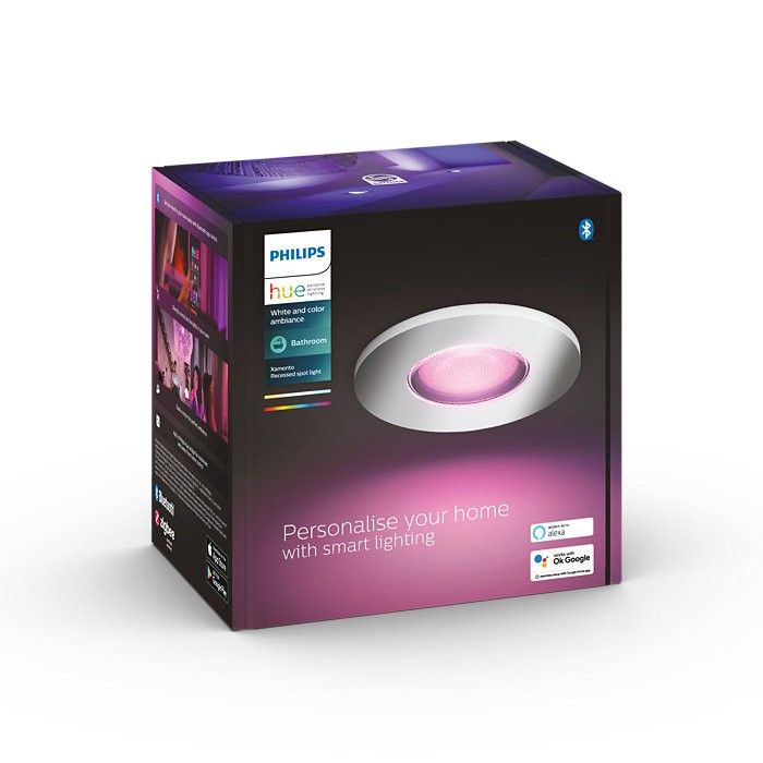 Philips Hue 8719514355347 LED kúpeľňové zápustné svietidlo Xamento 1x5,7W | GU10 | 350lm | 2200-6500K | IP44 - White and color Ambiance, stmievateľné, Bluetooth, hliník