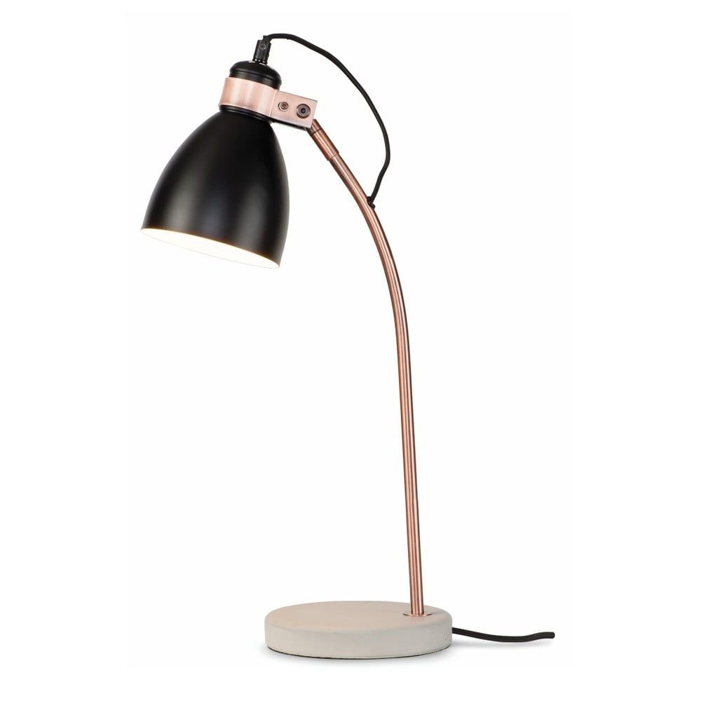 Čierno-sivá stolová lampa s kovovým tienidlom (výška 50 cm) Denver – it's about RoMi