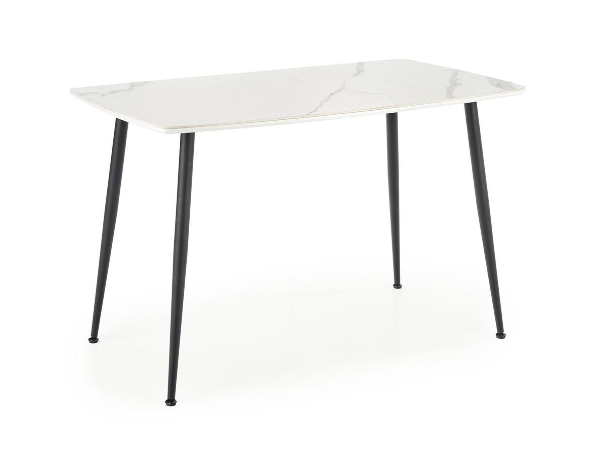 Jedálenský stôl Marco - biely mramor / čierna