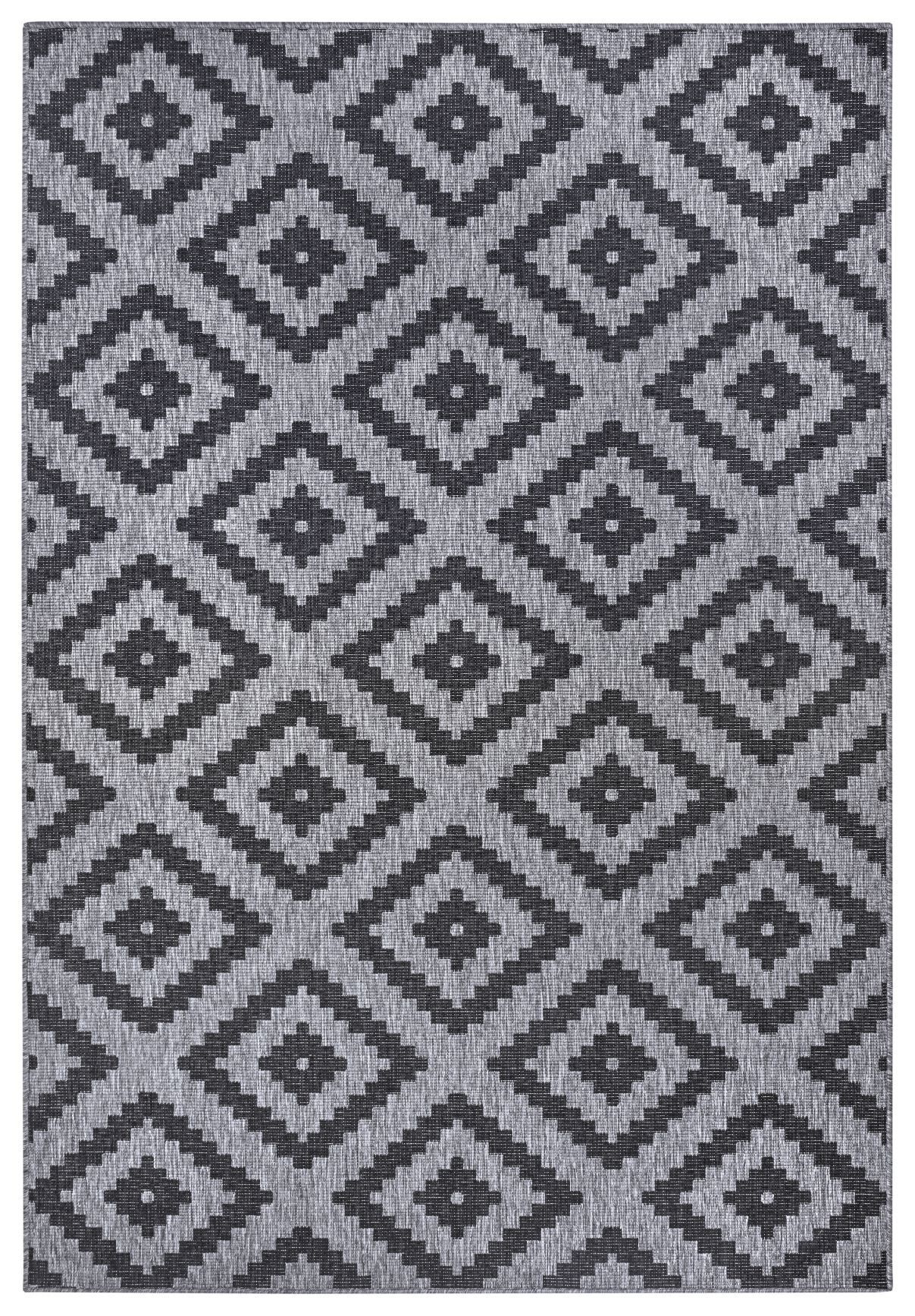 NORTHRUGS - Hanse Home koberce Kusový koberec Twin-Wendeteppiche 105461 Night Silver – na von aj na doma - 120x170 cm