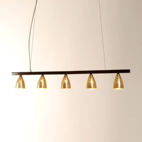 Holländer Závesná lampa Alice Trave, Obývacia izba / jedáleň, železo, muránske sklo, G9, 25W, P: 80 cm, L: 5 cm