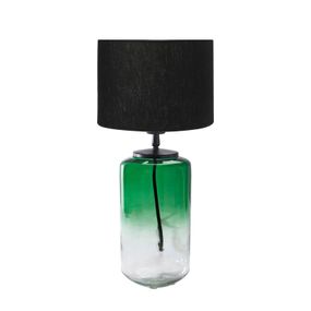 PR Home Gunnie stolová lampa, sklo zelená/číra, Obývacia izba / jedáleň, sklo, textil, E27, 40W, K: 45cm