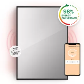 Klarstein La Palma 750 smart ohrievač 2 v 1 Infračervený konvektor 85x60cm 750W zrkadlová predná časť