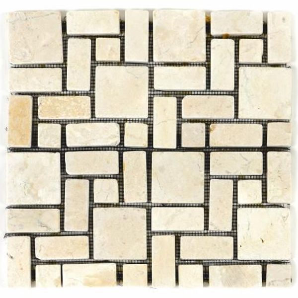 Divero Garth 1130 mramorová mozaika krémová obklady 11 ks - 1m² - 30x30 cm