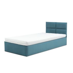 Čalúnená posteľ MONOS s penovým matracom rozmer 90x200 cm Tyrkysová