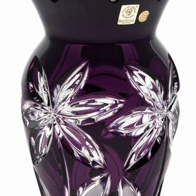 Krištáľová váza Linda, farba fialová, výška 205 mm