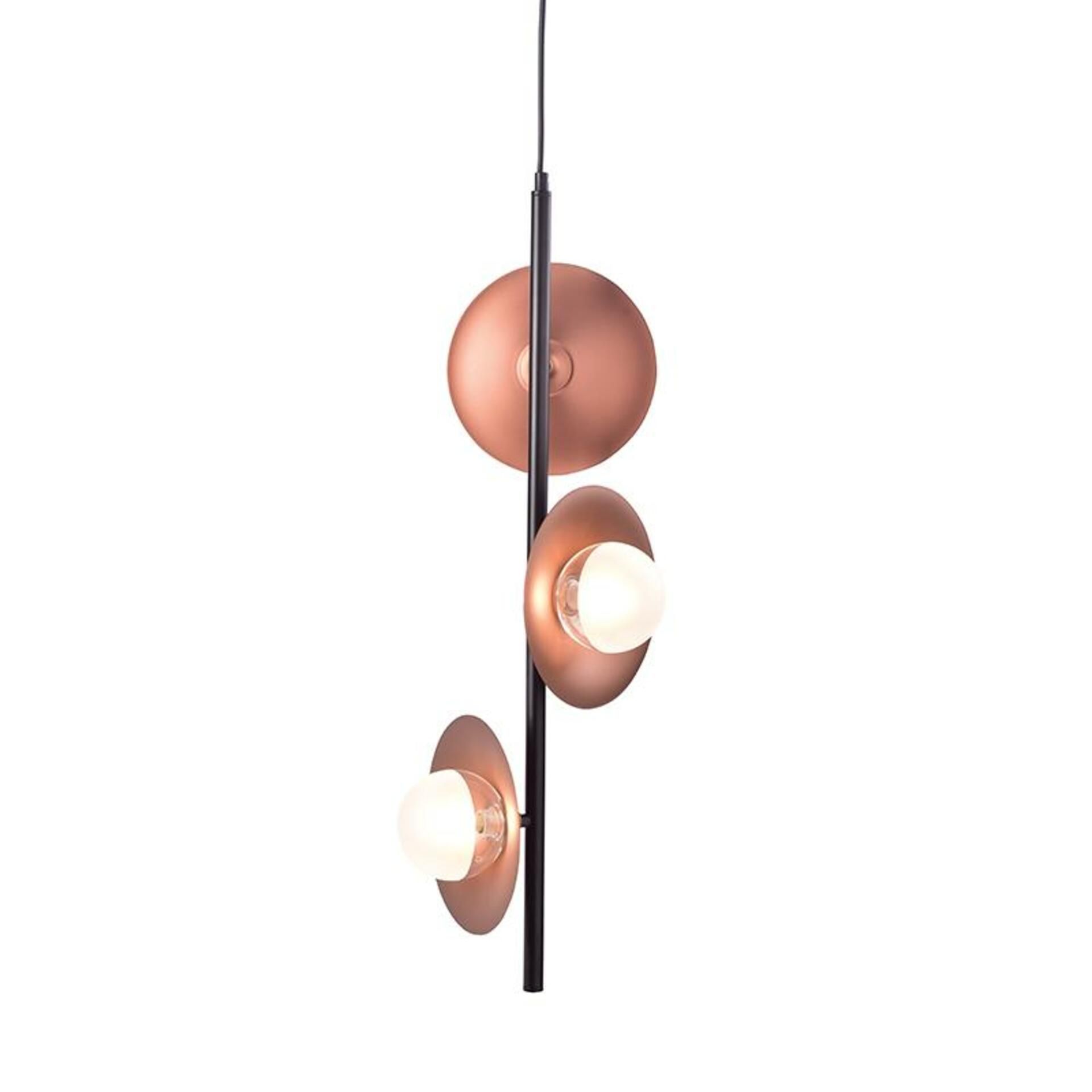 ACA Lighting závěsné svítidlo 3XG9 měď/černý kov + sklo 27X27XH149CM HYDRA HL4303P27BC