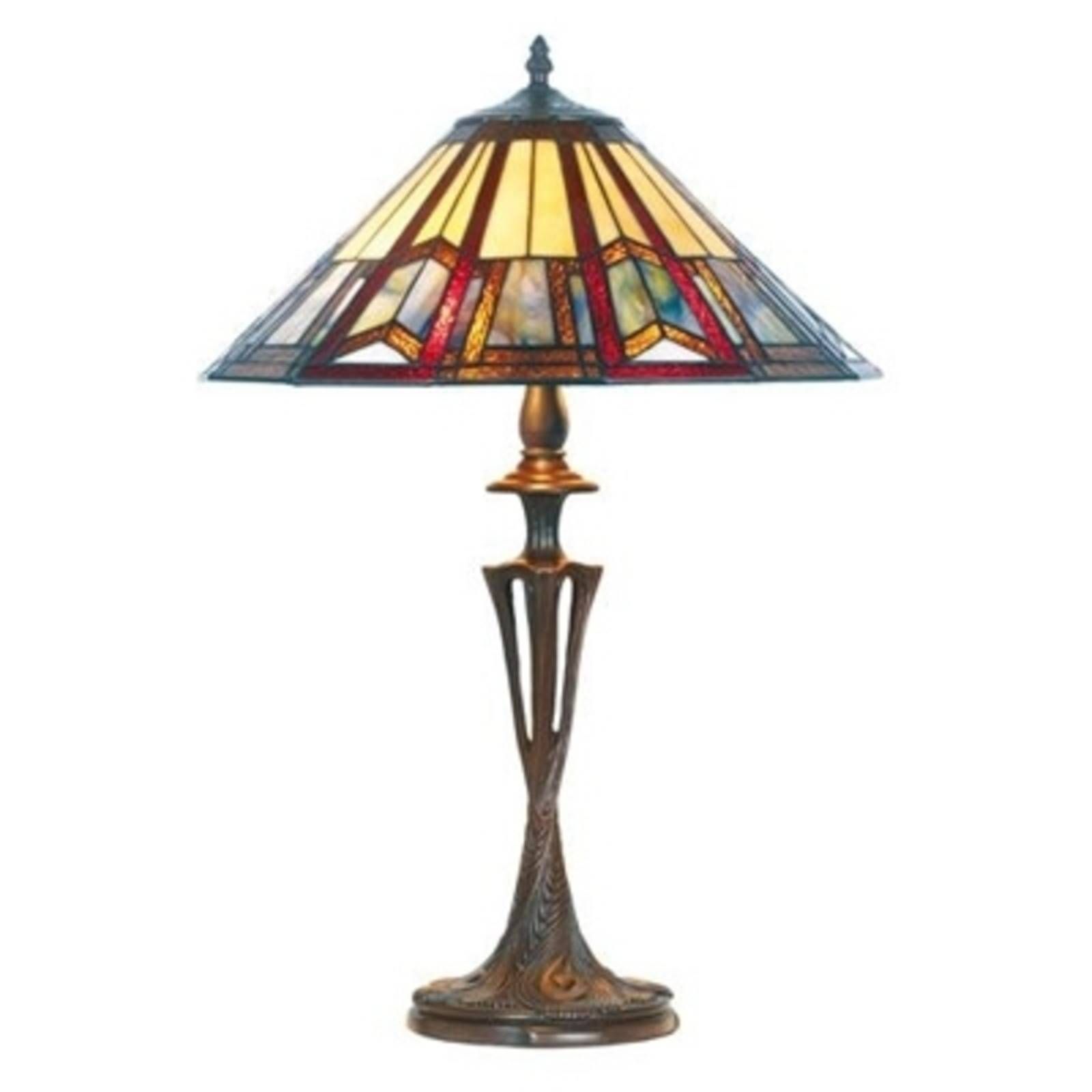 Artistar Stolná lampa Lillie v štýle Tiffany, Obývacia izba / jedáleň, liata živica, sklo, E27, 60W, K: 59cm