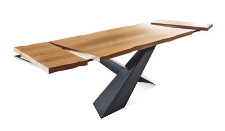 RIFLESSI - Rozkladací stôl LIVING s drevenou doskou (50 mm)
