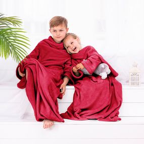 Detská deka s rukávmi DecoKing Lazy červená