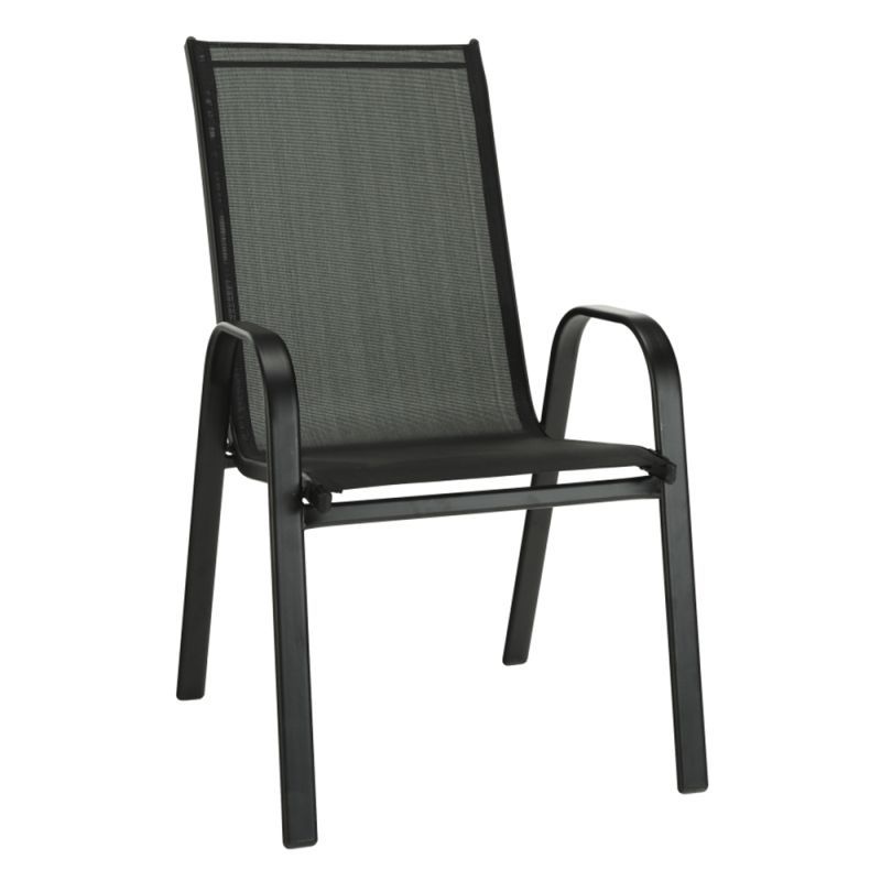 Kondela Stohovateľná stolička, ALDERA, tmavosivá/čierna