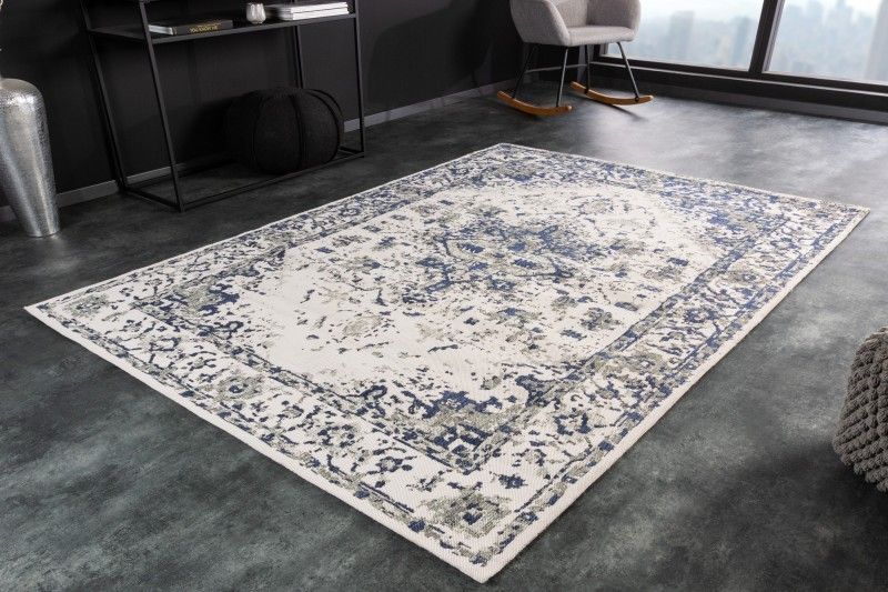 Estila Vintage koberec Weya obdĺžnikový s modro-sivým vzorom 230cm