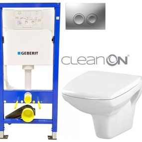 GEBERIT DuofixBasic s matným tlačidlom DELTA21 + WC CERSANIT CLEANON CARINA + SEDADLO 458.103.00.1 21MA CA1