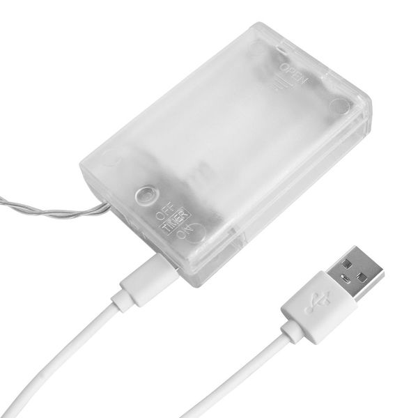 Butlers FEATHERS LED Svetelná reťaz s USB sklenené gule s pierkami 10 svetiel