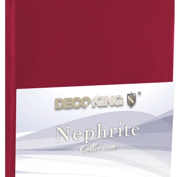 Bavlnené jersey prestieradlo s gumou DecoKing Nephrite tmavočervené