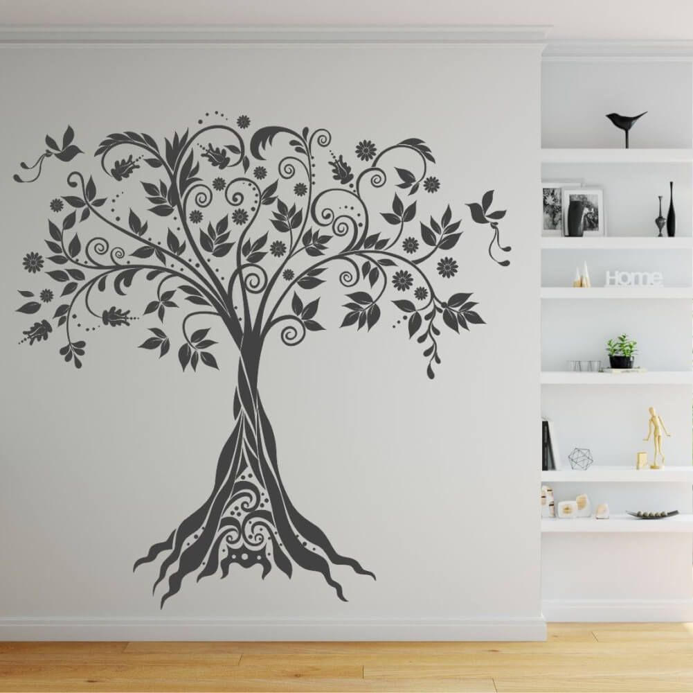 Nálepka na stenu - Ornamentový strom