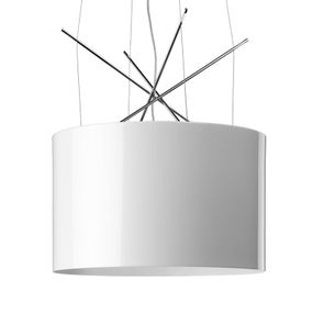 FLOS Ray S závesná lampa, biela, Obývacia izba / jedáleň, oceľ, E27, 250W, K: 27cm