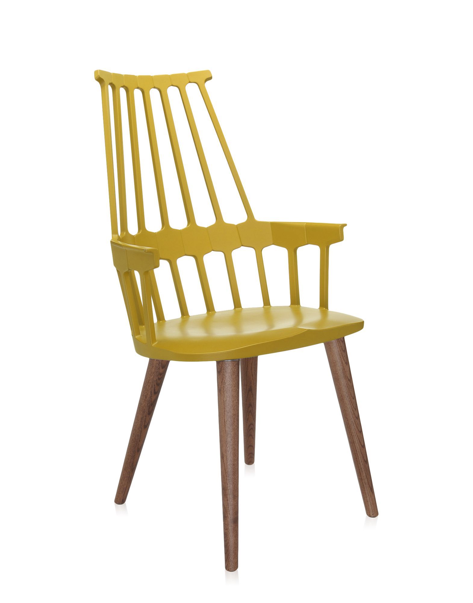 Kartell - Stolička Comback Wooden Legs, žltá/dubová