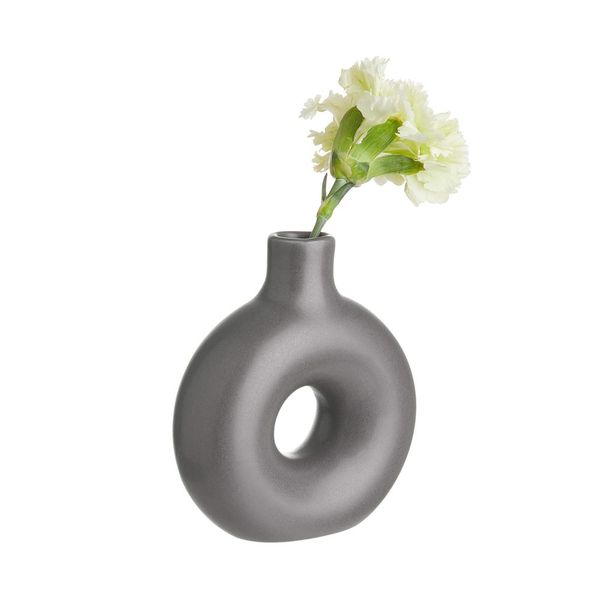 Butlers LOOPY Mini váza 12 cm - tm. šedá