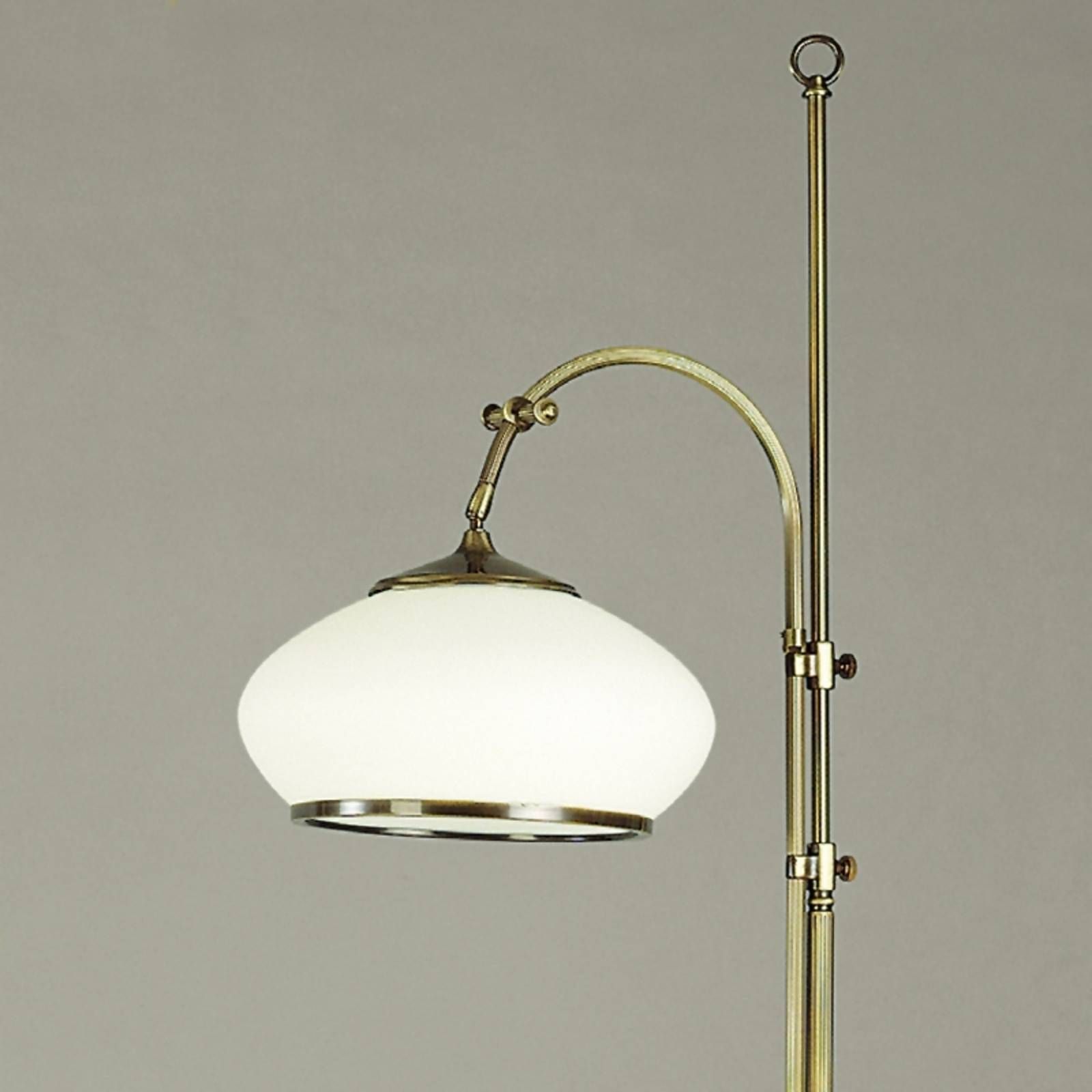 Orion Stojaca lampa Empira, Obývacia izba / jedáleň, mosadz, sklo, E27, 75W, L: 55 cm, K: 180cm