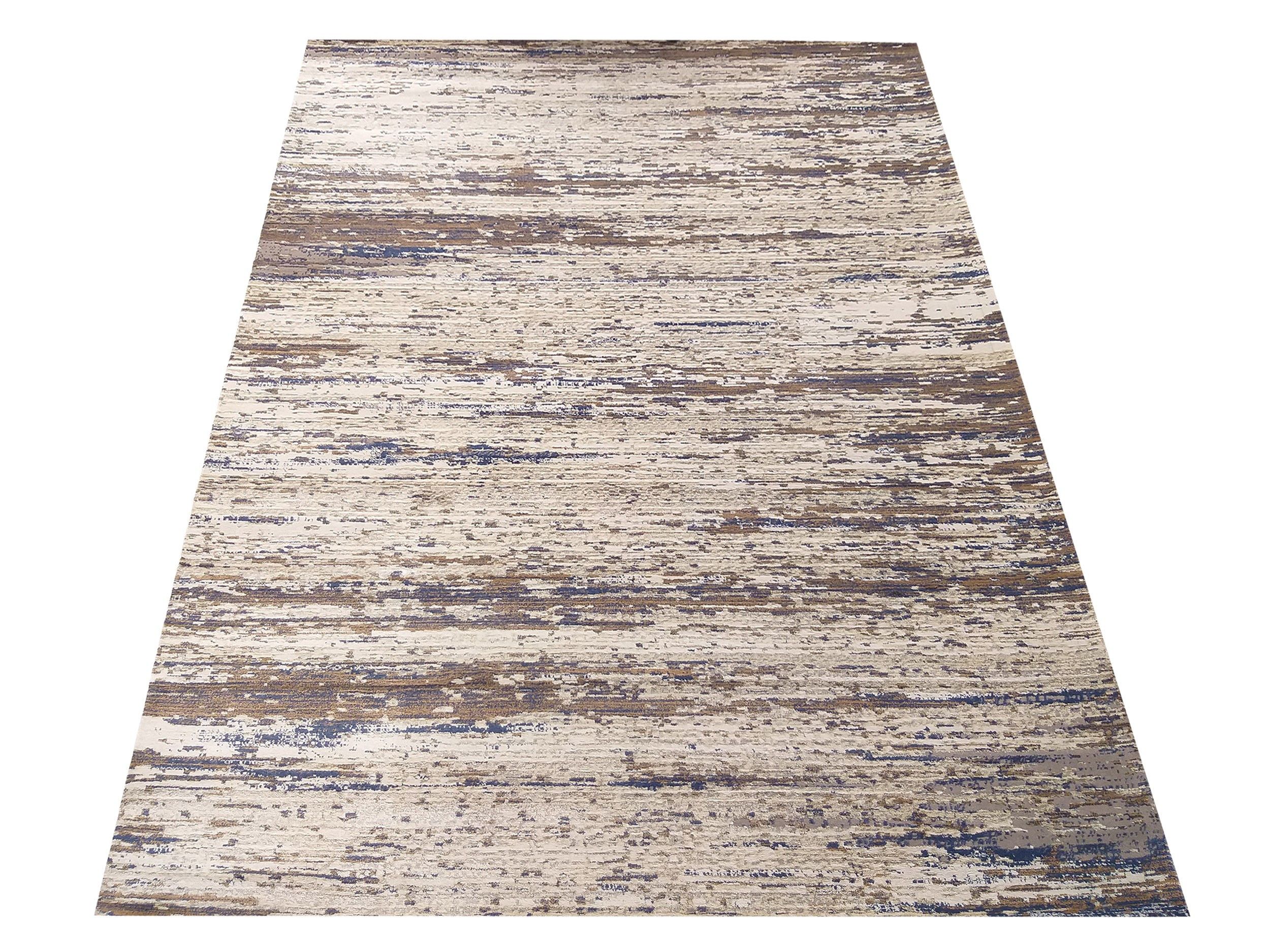 DomTextilu Dizajnový koberec s melírovaním hnedej béžovej a modrej farby 64398-238404