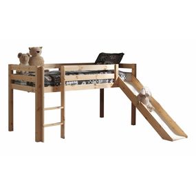 Vyvýšená detská posteľ z borovicového dreva 90x200 cm v prírodnej farbe PINO - Vipack
