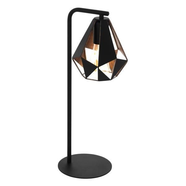 Eglo Vintage 43058 CARLTON 4 Stolová lampa E27 1X60W čierna, medená-antika