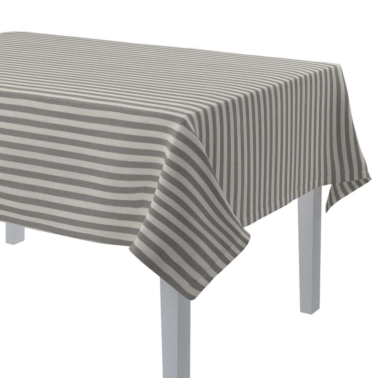 Dekoria Obrus na stôl obdĺžnikový, sivo-biele prúžky, 130 × 210 cm, Quadro, 136-12