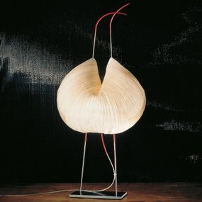 Ingo Maurer Poul - LED stolová lampa, papier, Obývacia izba / jedáleň, papier, kov, ušľachtilá oceľ, silikón, sklo, 9W, K: 70cm