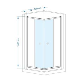 AQUALINE - HLF808 sklo k pohyblivej časti NDHLF808-05