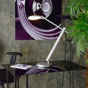 Deko-Light LED lampa na písací stôl Adhara, striebro, Pracovňa / Kancelária, hliník, 12W, Energialuokka: G