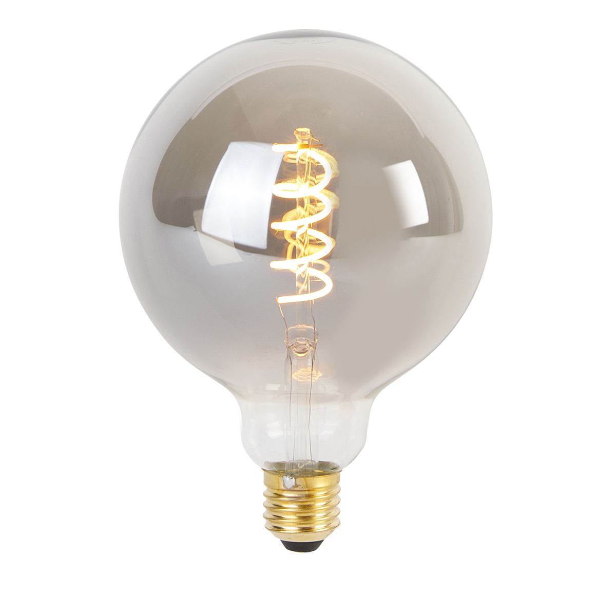 E27 dimbare LED gedraaid filament lamp G95 smoke 4W 120 lm 1800K