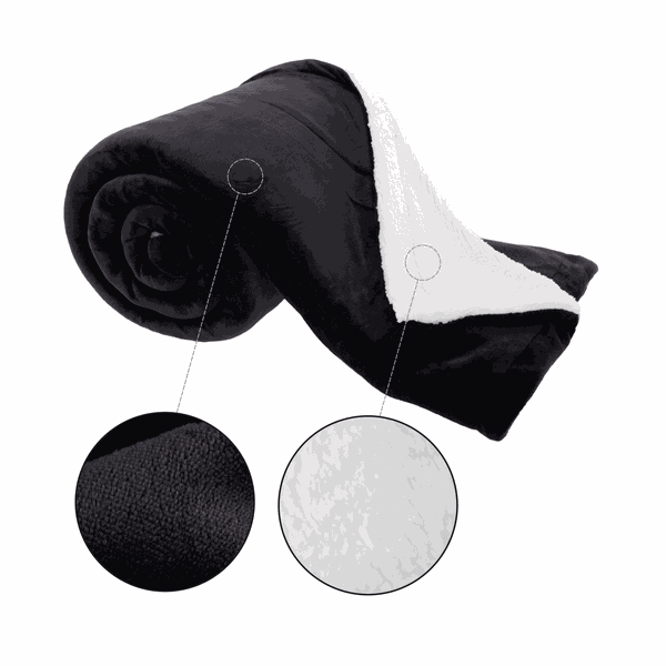 Obojstranná baránková deka, sivá/biela, 200x230cm, ESSENA