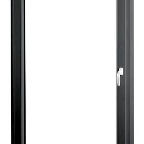 SKLADOVE-OKNA.sk Jednokrídlové plastové balkónové dvere REHAU Smartline+, ľavé, 950 x 2080 mm, biela / Šedá antracit (štruktúra dreva)