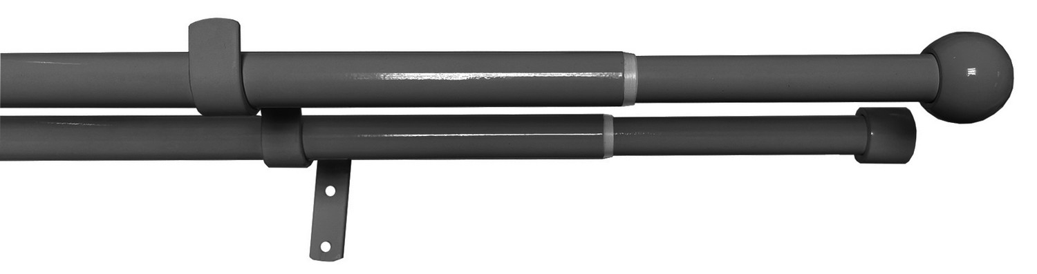 Garniža dvojradová Lory 200-350 cm, čierny nikel