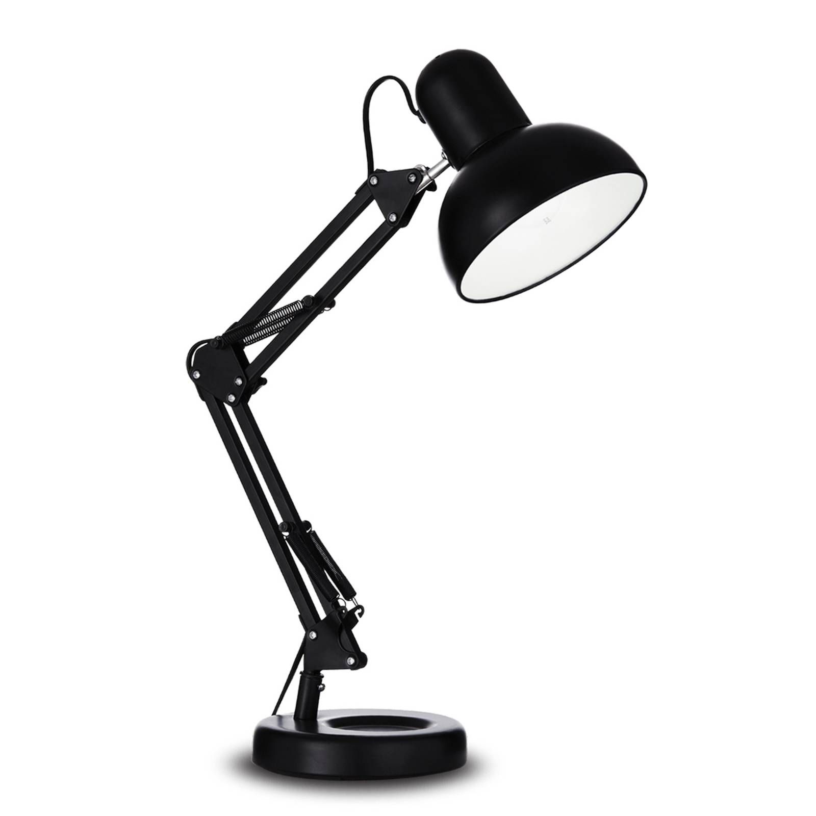 Ideallux Stolná lampa Kelly s kĺbovým ramenom, E27, čierna, Pracovňa / Kancelária, kov, E27, 42W, K: 40cm