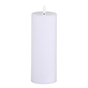 Biela široká a vysoká sviečka na batérie Candle ľad - Ø 7,5 *20cm /2xAA